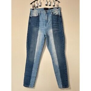 Kendall & Kylie Ultra Babe Skinny Jeans Size 9 Blue Colorblock Panel High Rise S